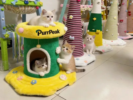 PurrPeak® Kitty’s Sky-Hideout Cat Tree Tower: Multi-Level Climber with Scratching Posts, Snug Nooks & Play Zones – Let Your Feline Rule Their Own Purrfect Peak!